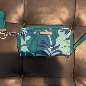 Designer Green Leaf Print Women's Bag Samantha Brown